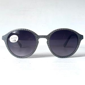 NEW Bifocal Acetate Sun Reader Reading Sunglasses +1.25 +1.50 +2.00 Round Grey